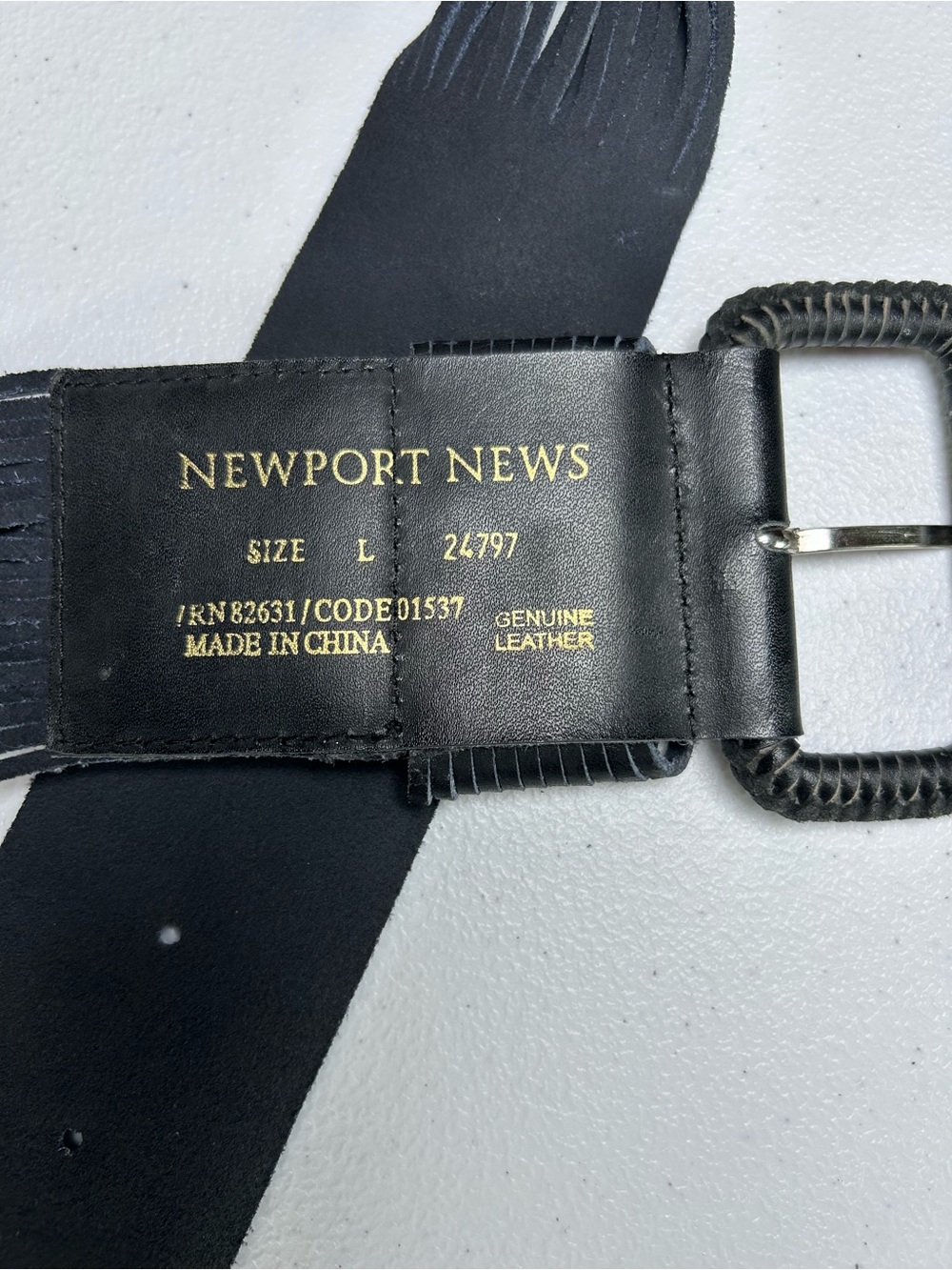 Vintage Newport News Black Leather Multi Strand Statement Belt Large Y2K Glam - Picture 4 of 7